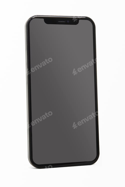 Preview: Smartphone with blank black screen innovative future technology