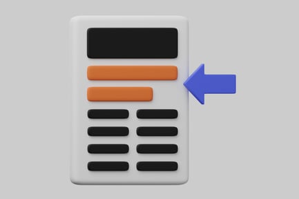 Preview: Minimalist calculator with blue arrow