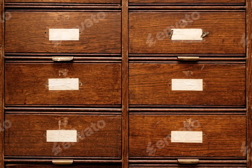 Preview: Wooden cabinet with drawers