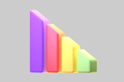 Preview: Colorful downward trend bar graph