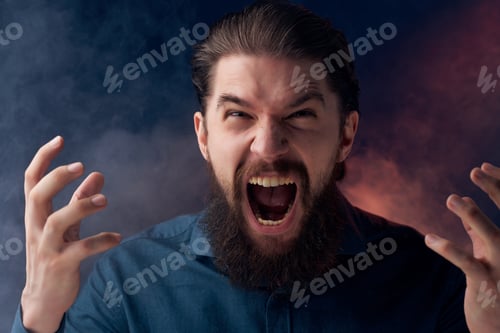 Preview: bearded man smoke nicotine fashion Lifestyle close-up