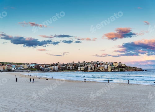 Preview: View of Bondi Beach in Sydney Australia at Sunset