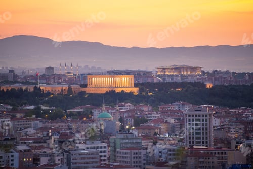 Preview: Anıtkabir, the mausoleum of Ataturk, during twilight