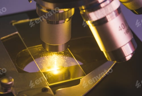 Preview: Close up of lens of compound microscope