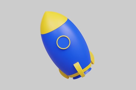 Preview: Stylized Blue and Yellow Rocket