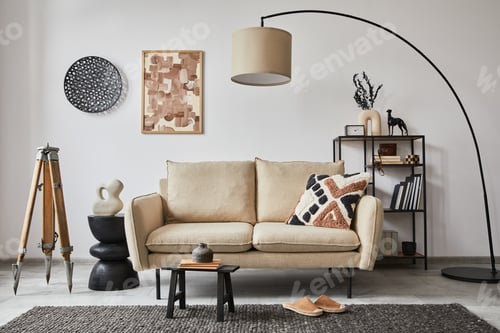 Preview: Creative composition of modern living room interior
