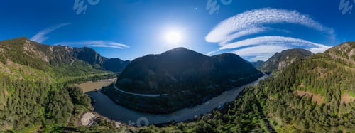 Preview: Aerial panorama of Canadian Mountain Landscape in Valley. Sunny Day.