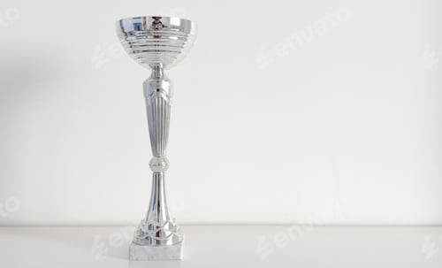 Preview: a silver trophy cup isolated on white with clipping path