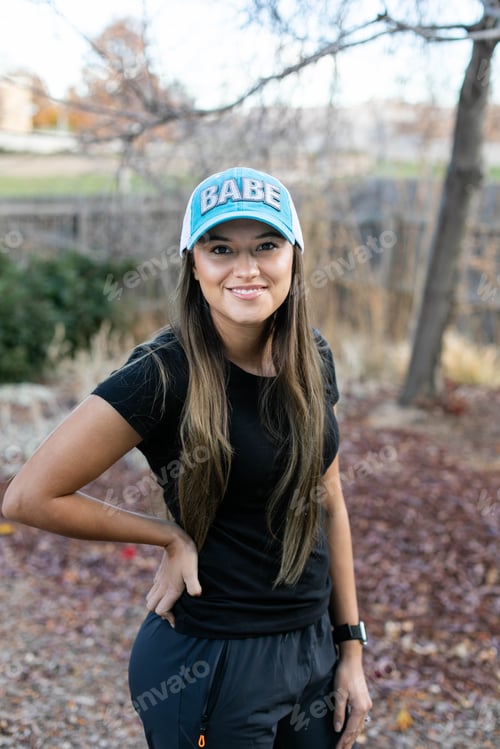 Preview: Portrait of beautiful young woman looking at the camera smiling