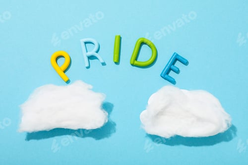 Preview: LGBT parade concept, word on light background.