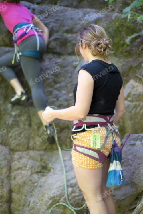 Preview: Friends rock climbing, French's Dome, Zig Zag, Oregon, USA