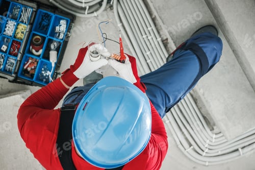 Preview: Electrician Contractor Installing Light Point