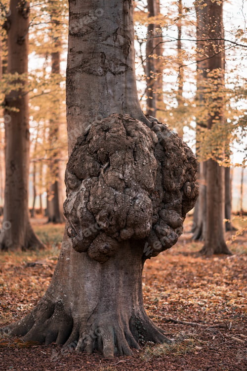 Preview: Big growth on a tree trunk Disease of a tree bark