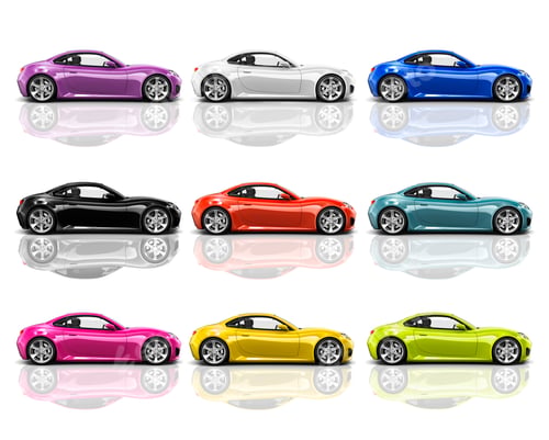 Preview: Collection of Multicolored 3D Modern Cars