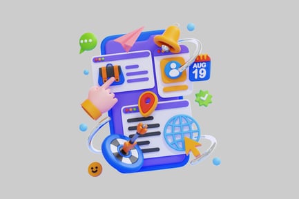 Preview: Digital Workflow and Management Concept 3D Illustration