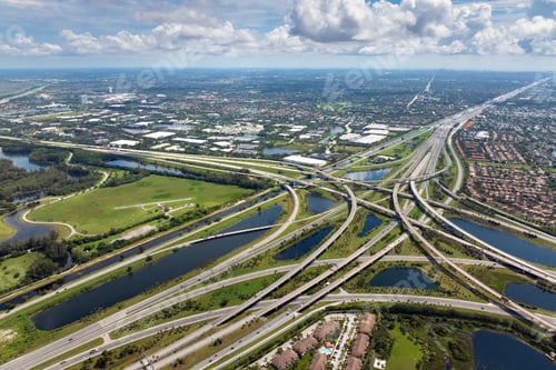 Preview: View from above of USA transportation infrastructure.
