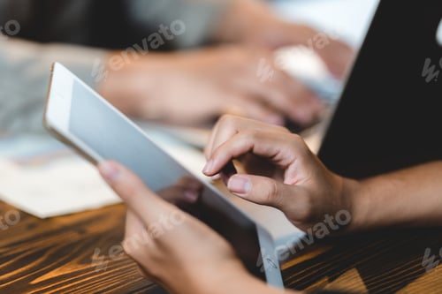 Preview: business communication technology concept, businessman person using digital pen to working