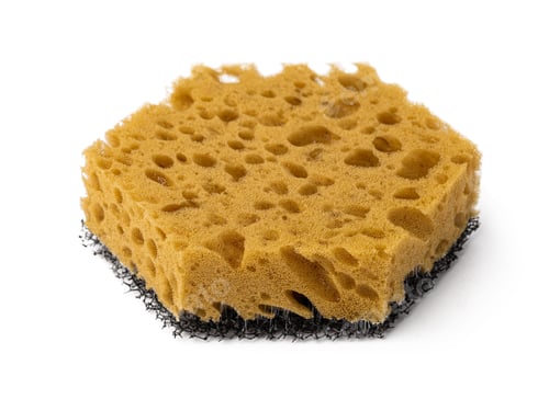 Preview: Sponge for dish cleaning isolated on white background