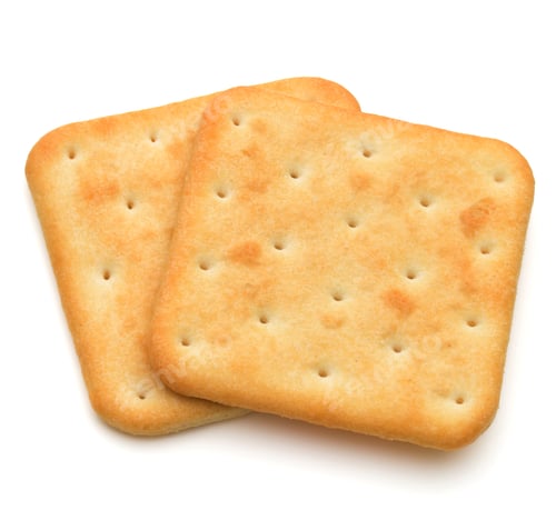 Preview: Dry cracker cookies isolated on white background cutout