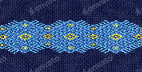 Preview: The traditional ukrainian national embroidery on dark blue cloth