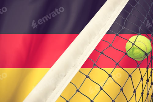Preview: Germany Flag And Tennis Ball Vintage Color
