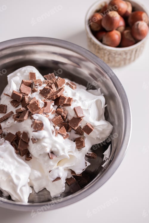 Preview: Whipped Cream and Chocolate Chunks in a Bowl