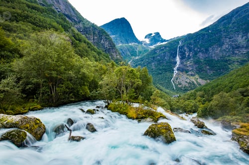 Preview: Briksdalsbreen is a glacier arm of Jostedalsbreen,Briksdalsbre, Norway