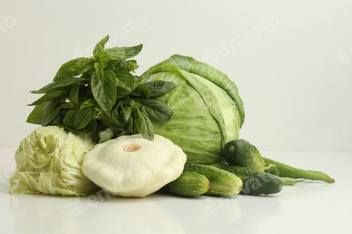 Preview: a fresh group of vegetables on white background