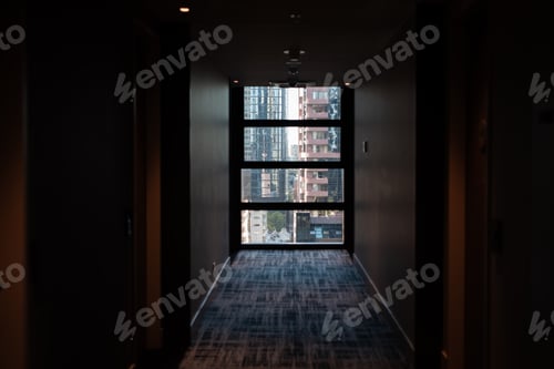 Preview: dark hallway window city