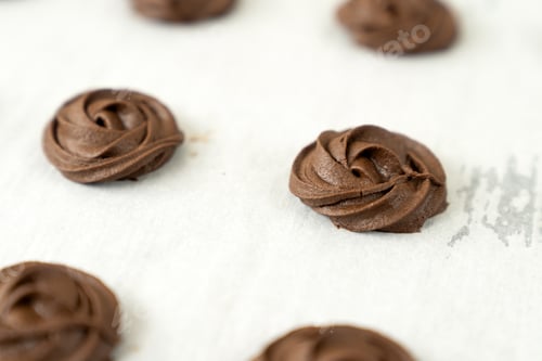 Preview: Dark or brown chocolate cookies in baking tray