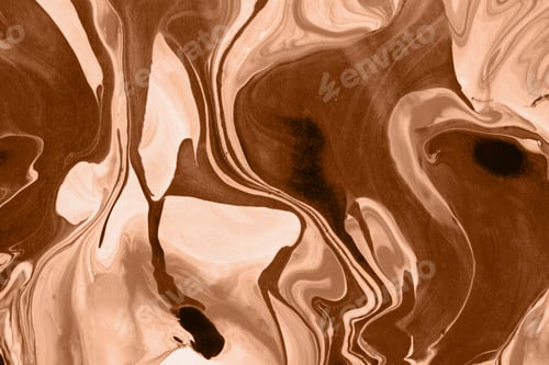 Preview: Abstract background, made in the technique of fluid art. Demonstrating the colors of 2024 Peach Fuzz