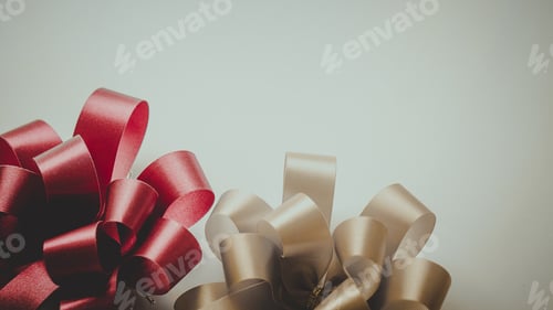 Preview: Red And Gold Ribbons In Vintage Color Style For Shopping , Anniversary , New Year , Christmas And