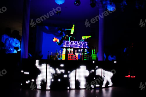 Preview: Professional barman and led light show
