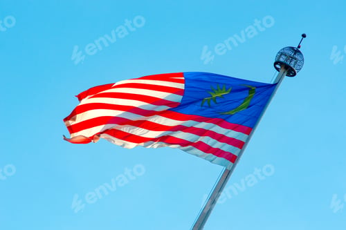Preview: Proud Display of the Malaysian Flag on Flagpole