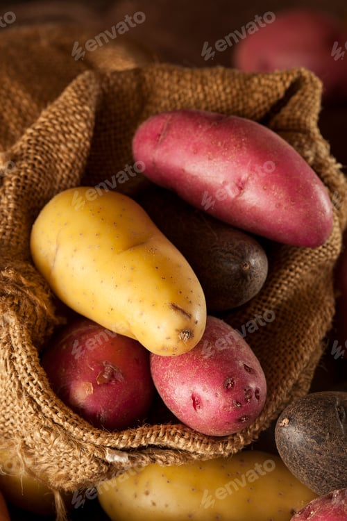 Preview: raw organic fingerling potato medley