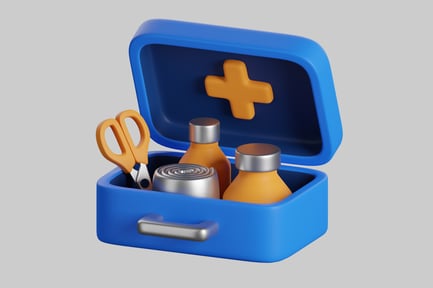Preview: First aid kit with open lid