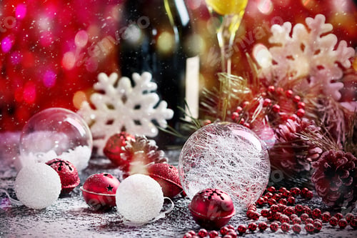 Preview: Christmas background with festive decoration