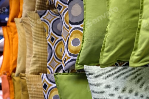 Preview: Colorful Pillows Stacked One To Another