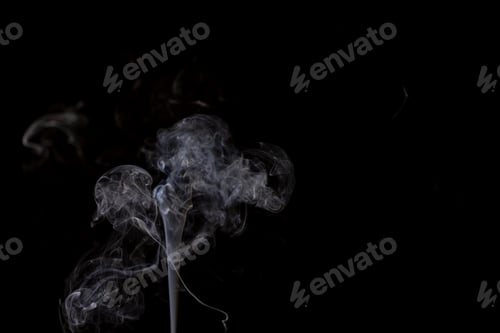 Preview: White clouds of smoke with copy space on black background