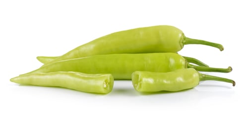 Preview: Green peppers isolated on white background