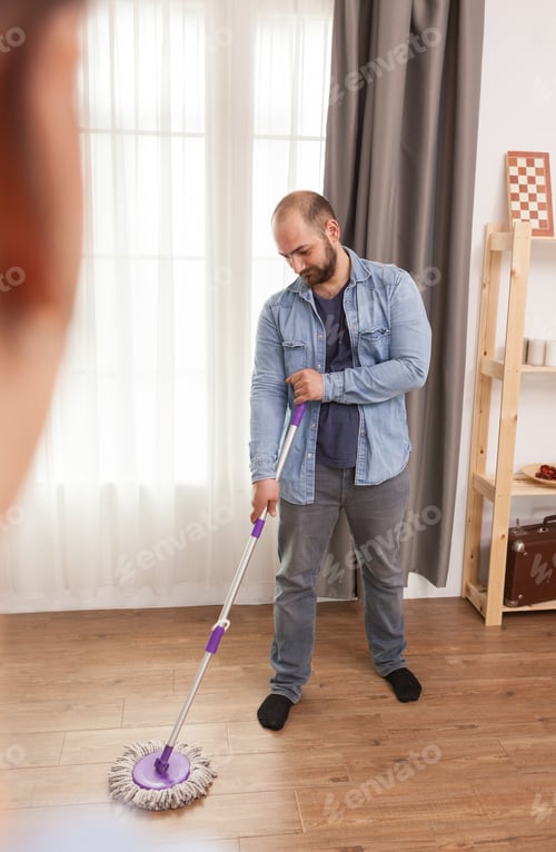 Preview: Cleaning floor in bedroom
