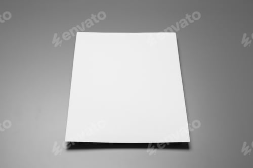 Preview: Blank paper sheets for brochure on grey background. Mock up