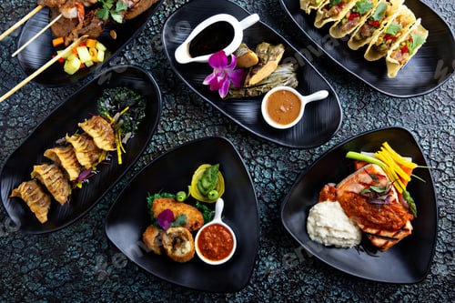 Preview: Asian gourmet food on the table