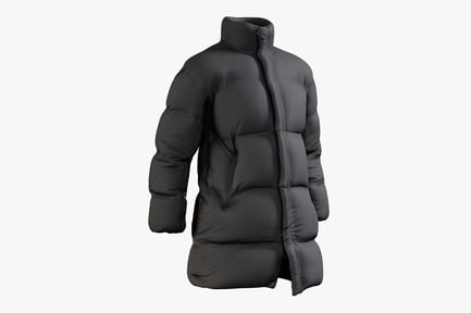 Preview: Men's Longline Black Down Puffer Coat