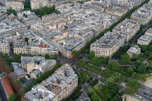 Preview: Streets of Paris, view from the top of the Eiffel Tower in Paris, France