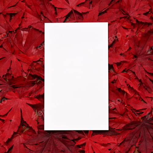 Preview: Autumnal background with red leaves