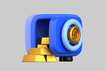 Preview: Blue safe with gold bars