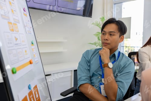 Preview: ux, ui, working environment in the office of the web and mobile application designer department