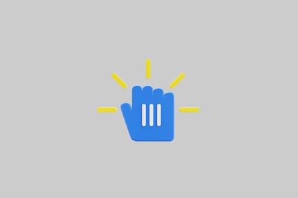Preview: Blue hand icon with stripes