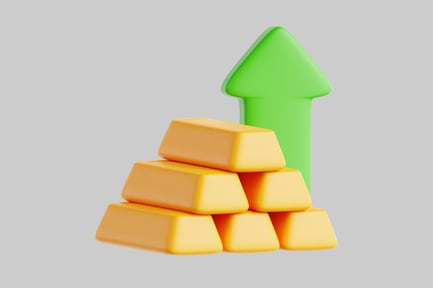 Preview: Gold bars with rising arrow